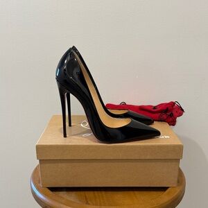 Christian Louboutin So Kate 120 Patent Pumps – Black, Size 38